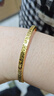 周六福碎碎冰黃金手鐲女足金鐲子七夕禮物計價A1013248 約8.71g 58mm  曬單實拍圖
