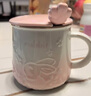 品喻（PINYU）杯子陶瓷馬克杯咖啡杯高顏值帶蓋勺創(chuàng)意水杯茶杯男女家居館淺粉色 曬單實(shí)拍圖