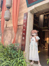IVY HOUSE常春藤兒童裝女童2024年夏季新款  中式繡花披帛訶子裙連衣裙?jié)h服 米白色（附贈(zèng)披帛） 150cm 曬單實(shí)拍圖