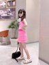 女童套裝夏季多巴胺穿搭2025新款女孩網(wǎng)紅洋氣時(shí)髦夏裝大童甜妹裝 套裝【背心+工裝裙】 140 曬單實(shí)拍圖