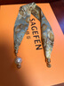 SAGEFEN 仙格芬領巾長條護頸圍脖新款珍珠磁吸扣襯衫絲巾女復古百搭圍巾女神禮物 藍色錦瑟 13×58CM 曬單實拍圖