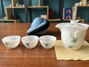 映棠高端冰種玉瓷旅行茶具單人快客杯一壺三杯便攜式戶(hù)外泡茶壺套裝 竹報平安_墨竹款 曬單實(shí)拍圖