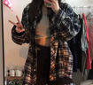 棉之雪復古格子襯衫男春夏季港風(fēng)潮流百搭長(cháng)袖襯衣韓版慵懶風(fēng)痞帥外套男 黑白格子襯衫 2XL 【168CM-175CM】 曬單實(shí)拍圖