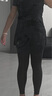 駱駝（CAMEL）速干短袖健身服女假兩件長褲子運動套裝 Y25BA4L0027 幻影黑 XXL 曬單實拍圖