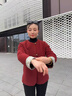 俞兆林（YUZHAOLIN）喜婆婆媽媽秋裝毛呢短款外套中老年本命年婚禮喜慶過年紅色上衣服 FXN85898 洛可可紅 XL  （建議80-105斤） 贈(zèng)送運(yùn)費(fèi)險(xiǎn) 曬單實(shí)拍圖