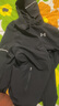 安德瑪（Under Armour）男大童外套春秋簡(jiǎn)約運(yùn)動(dòng)訓(xùn)練休閑寬松純色連帽梭織外套253122205 黑色 170 曬單實(shí)拍圖