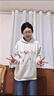 燦圖美式高街玫瑰印花連帽衛(wèi)衣女春秋季新款重磅寬松打底衫休閑上衣服 白灰色 L 曬單實(shí)拍圖