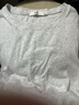 三福短T恤2025夏季褶皺設計圓領(lǐng)修身短款上衣女裝495648 淺花灰 L 曬單實(shí)拍圖