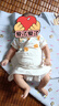 貝瑞加（Babyprints）嬰兒上衣2件裝新生兒短袖半背衣初生寶寶夏裝A類純棉柔軟 黃59 曬單實拍圖