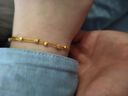 中國黃金（CHINA GOLD）足金星星黃金手鏈女款計價轉(zhuǎn)運珠時尚手飾送老婆生日送女朋友禮物 【京速達】玫瑰/品牌禮盒隨機+怦然心動手鏈 約4g 曬單實拍圖
