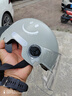 摩托車電動(dòng)車夏盔男女輕便式防曬國(guó)標(biāo)成人安全帽 3C銀星灰微笑【內(nèi)外雙鏡】新國(guó)標(biāo)A類 曬單實(shí)拍圖