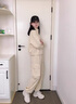 G.DUCKKIDS女童運(yùn)動(dòng)套裝春秋裝2025新款中大童休閑立領(lǐng)加絨衛(wèi)衣工裝褲兩件套 杏色 常規(guī) 160 曬單實(shí)拍圖