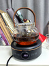 慧茶道 防爆高硼硅玻璃煮茶壺泡茶壺煮茶器家用茶具套裝加厚提梁燒水壺 黑色升級(jí)款電陶爐+胡桃木提梁壺 曬單實(shí)拍圖
