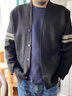 JASONWOOD高端品牌男裝針織開衫男春秋薄款休閑時(shí)尚寬松男士毛衣外套上衣 黑色【現(xiàn)貨速達(dá)】 XL 【建議135-150斤】 曬單實(shí)拍圖