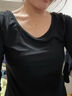 【兩件】純色簡約女長袖t恤春秋內(nèi)搭修身顯瘦百搭圓領(lǐng)V領(lǐng)打底衫 炫本色長T白色V領(lǐng)+白色V領(lǐng) S 曬單實(shí)拍圖