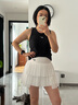 耐克（NIKE）官方女子鄭欽文同款速干褶裥網(wǎng)球半身裙夏季蛋糕百褶裙運動(dòng)CV4679 100白/白/黑 M 曬單實(shí)拍圖