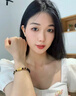 中國(guó)黃金（CHINA GOLD）黃金招財(cái)貔貅手鏈女男款足金黑曜石手串情人節(jié)生日禮物送女友老婆 貔貅手鏈【黑曜石】約0.31g 曬單實(shí)拍圖
