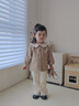 幼歌（YOUGE）嬰幼兒秋季新款內(nèi)里純棉娃娃領(lǐng)上衣元?dú)庥H膚百搭外套潮 卡其 100 cm 曬單實(shí)拍圖