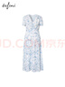 伊芙麗（eifini）【商場同款】伊芙麗連衣裙1F4390682 藍色 S 155/80A 曬單實拍圖