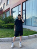 查爾斯桃心純棉T恤男情侶小清新夏季新款短袖上衣潮流刺繡百搭寬松短袖衣服 黑色 XL 曬單實(shí)拍圖
