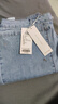 纖莉秀【時(shí)尚燙鉆通勤百搭淺藍色牛仔褲】大碼女裝胖mm2025秋新款3812 淺藍色 3XL 曬單實(shí)拍圖