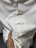 凡黛克中式亞麻短袖t恤男國(guó)風(fēng)工作服定制中醫(yī)館養(yǎng)生館茶館唐裝長(zhǎng)袖工裝 【下擺開(kāi)叉】中式盤(pán)扣短袖--白色 2XL 曬單實(shí)拍圖
