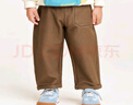 迷你巴拉【軟牛仔】男童女童長(cháng)褲寶寶時(shí)尚錐形褲兒童休閑褲 胡桃棕51018 120 cm 曬單實(shí)拍圖