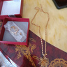 越南沙金項(xiàng)鏈女24k純金色正品999花朵吊墜久不掉色仿真鍍金首飾 兔子鏈+荷花 50cm 曬單實(shí)拍圖