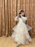 乖奇奇（ALERTCHYCHY）兒童禮服公主裙花童婚紗小女孩長(zhǎng)袖主持人女童鋼琴演奏演出服秋冬 香檳色長(zhǎng)袖長(zhǎng)款 130cm 曬單實(shí)拍圖