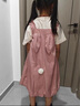 G.DUCKKIDS小黃鴨女童夏季連衣裙套裝2025新款夏裝小女孩短袖背帶裙兩件套 粉色送小兔掛件 120 (建議105-115cm 4-5.2周歲) 曬單實(shí)拍圖