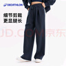 迪卡儂多元宇宙女士休閑經(jīng)典復古春秋運動(dòng)闊腿寬松長(cháng)褲墨灰S-5453808 曬單實(shí)拍圖