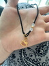 金翠喜老鳳凰足金999轉(zhuǎn)運(yùn)珠貓咪吊墜烤漆蝴蝶結(jié)鏤空女情節(jié)日禮物送女友 貓咪+1金珠+黑繩編織【輕版】 足金999 曬單實(shí)拍圖