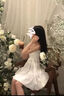 微光里小個子公主風(fēng)吊帶連衣短裙女夏季洋氣法式復(fù)古收腰露背蓬蓬短裙子 白色 M 曬單實拍圖