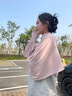 SOMUBAY防曬衣女2025夏新款冰絲防曬斗篷披肩戶外開車騎車遮陽透氣防曬衫 粉色 均碼 (80-140斤左右) 曬單實(shí)拍圖