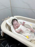 雅親新生嬰兒洗澡盆0到6歲浴桶可折疊大號浴盆兒童浴架套裝洗澡沐浴盆 【暖咖色】智能感溫浴盆+小熊浴架 （送洗浴大禮包） 曬單實拍圖