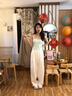 愛(ài)麥依休閑褲女高腰波點(diǎn)闊腿褲女2025新款寬松垂感顯瘦百搭直筒休閑長(cháng)褲 杏色長(cháng)褲 M 80-100斤 曬單實(shí)拍圖