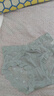 歐迪芬桑蠶絲襠女士內(nèi)褲女抗菌蕾絲緞面性感純欲無痕夏薄中腰三角短褲頭 曬單實拍圖