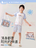 久歲伴【miiiiichan聯(lián)名】?jī)和履型?00%棉家居服套裝透氣短袖短褲 曬單實(shí)拍圖
