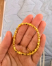 中國黃金（CHINA GOLD）小方糖黃金手鏈女士足金手串轉(zhuǎn)運珠首飾七夕情人節(jié)禮物送女友老婆 【今/次日達(dá)】小方糖手串約2.2g【玫瑰禮盒】 曬單實拍圖