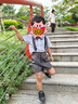 羅蒙男童禮服寶寶西裝小主持人西服男孩周歲生日花童套裝鋼琴演出童裝 短袖短褲紅條背帶領(lǐng)結 90 曬單實(shí)拍圖