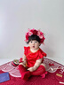 WVD國際品牌周歲禮服女寶寶簪花嬰兒百天一歲生日宴會(huì )抓周禮服唐裝連身衣中式 包屁衣 均碼 曬單實(shí)拍圖