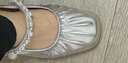 天美意穆勒鞋內增高女涼鞋商場(chǎng)同款法式包頭半拖鞋 銀色 （羊皮） 建議拍大一碼 35 曬單實(shí)拍圖