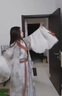 銀狐魏晉風交領(lǐng)漢服女齊腰襦裙廣袖流仙裙中國風學生古裝套裝春夏 銀狐4件套 XL 【質(zhì)量保證】 曬單實拍圖