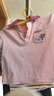 嘟嘟家兒童POLO領(lǐng)T恤衫夏季男童休閑短袖夏裝女童透氣半袖寶寶可愛上衣 粉色 100 曬單實拍圖