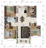 軒悅設(shè)計(jì)（XUANYUE DESIGN） 戶型改造設(shè)計(jì)師室內(nèi)平面布置圖房屋家裝修布局方案純CAD彩色 平面布置圖-彩平 曬單實(shí)拍圖
