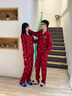 有趣熊情侶睡衣結婚睡衣女棉秋冬新款長(cháng)袖大紅色情侶睡衣新婚本命年男 NSXRY-8622男女 2XL 男- 曬單實(shí)拍圖
