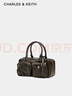 CHARLES&KEITH復古多口袋手提單肩波士頓包生日禮物七夕禮物CK2-30840585 Multi綜合色 中包 曬單實拍圖