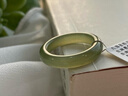 小米星和田玉晴水戒指女青海料素圈時(shí)尚個(gè)性綠色玉石指環(huán)食指尾戒 冰晴白 8號 曬單實(shí)拍圖