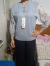 俞兆林優(yōu)品媽媽春裝薄款紗袖旗袍領(lǐng)冰絲小衫中老年女春秋國風(fēng)針織打底衫T恤 模特身上穿的藍(lán)色 2XL 建議105-120斤 曬單實(shí)拍圖