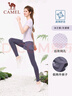 駱駝（CAMEL）速干短袖健身服女假兩件長褲子運動套裝 Y25BA4L0027 冰蘭紫 M 曬單實拍圖